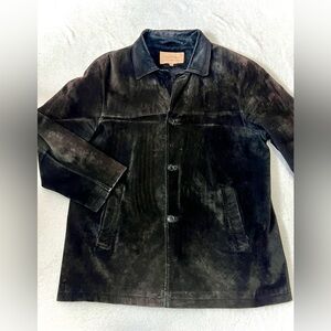 Newport Harbor Men's Vintage Genuine Suede Trench Jacket - XL